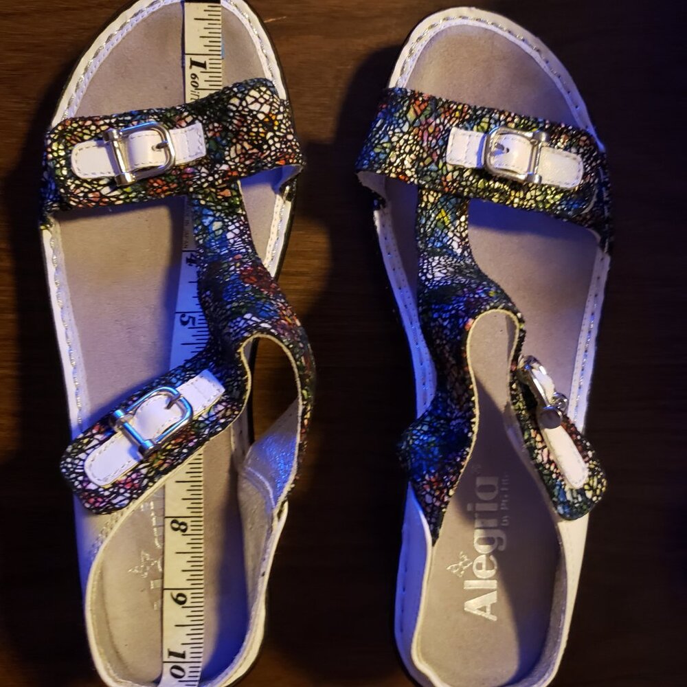Alegria Lara Cathedral Slip-on wedge heel sandals with velcro straps Size 39 - Picture 2 of 16